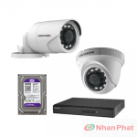 Lắp trọn bộ 2 camera quan sát 2.0Mpx Hikvision