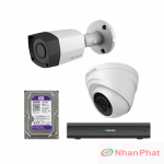 Lắp trọn bộ 2 camera quan sát 1.0Mpx Kbvision