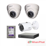 Lắp trọn bộ 3 camera giám sát 1.0Mpx Dahua