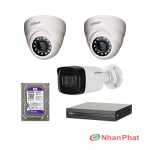 Lắp trọn bộ 3 camera giám sát 2.0Mpx Dahua