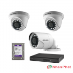 Lắp trọn bộ 3 camera quan sát 2.0Mpx Hikvision
