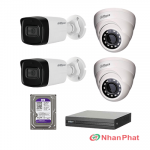 Lắp trọn bộ 4 camera giám sát 2.0Mpx Dahua