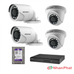 Lắp trọn bộ 4 camera quan sát 2.0Mpx Hikvision